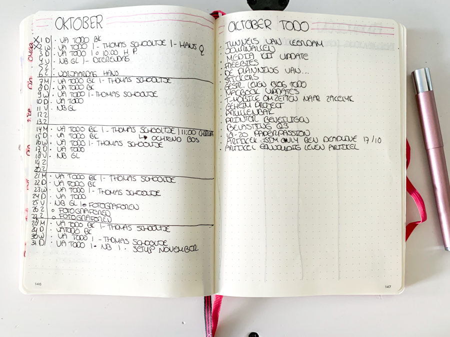Bullet Journal Oktober Setup met filmpje
