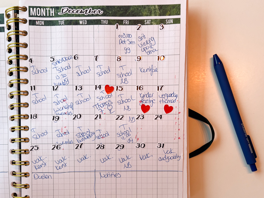 Decemebr planning in de Mascha Planner GreenVelvet