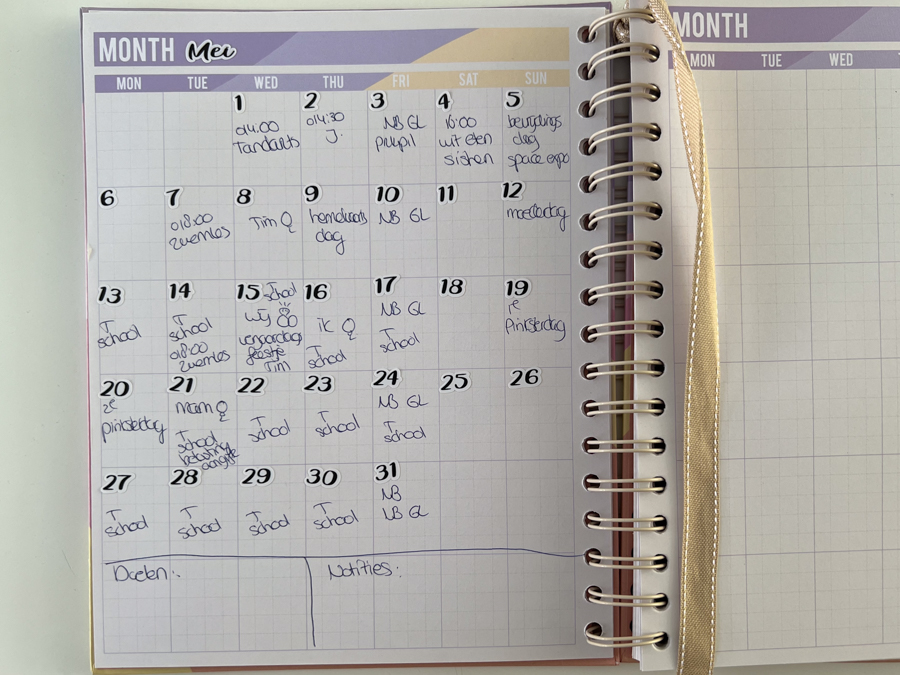 Mei planning in de Mascha Planner Orlando
