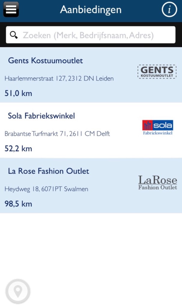 Vind de leukste outlets in Europa met app Outlets Europe