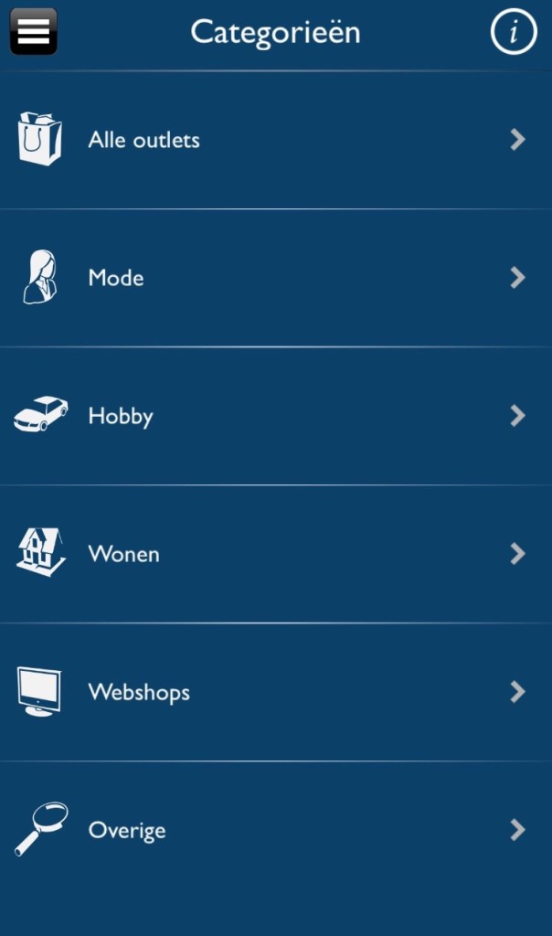 Vind de leukste outlets in Europa met app Outlets Europe