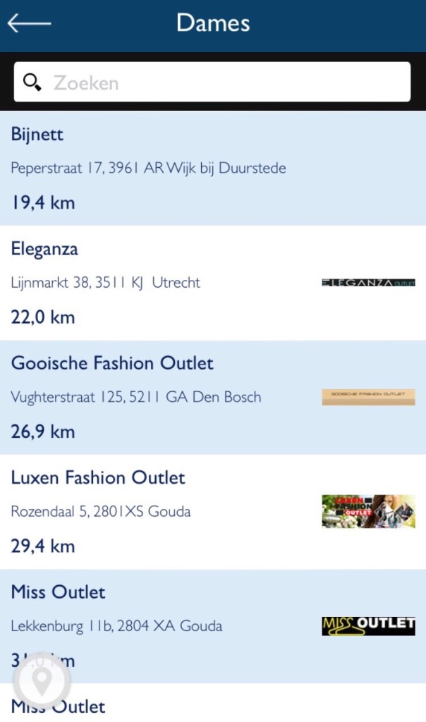 Vind de leukste outlets in Europa met app Outlets Europe